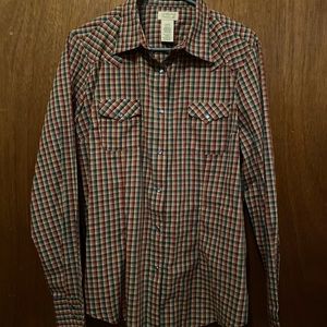 Wrangler pearl buttoned plaid shirt